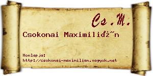 Csokonai Maximilián névjegykártya